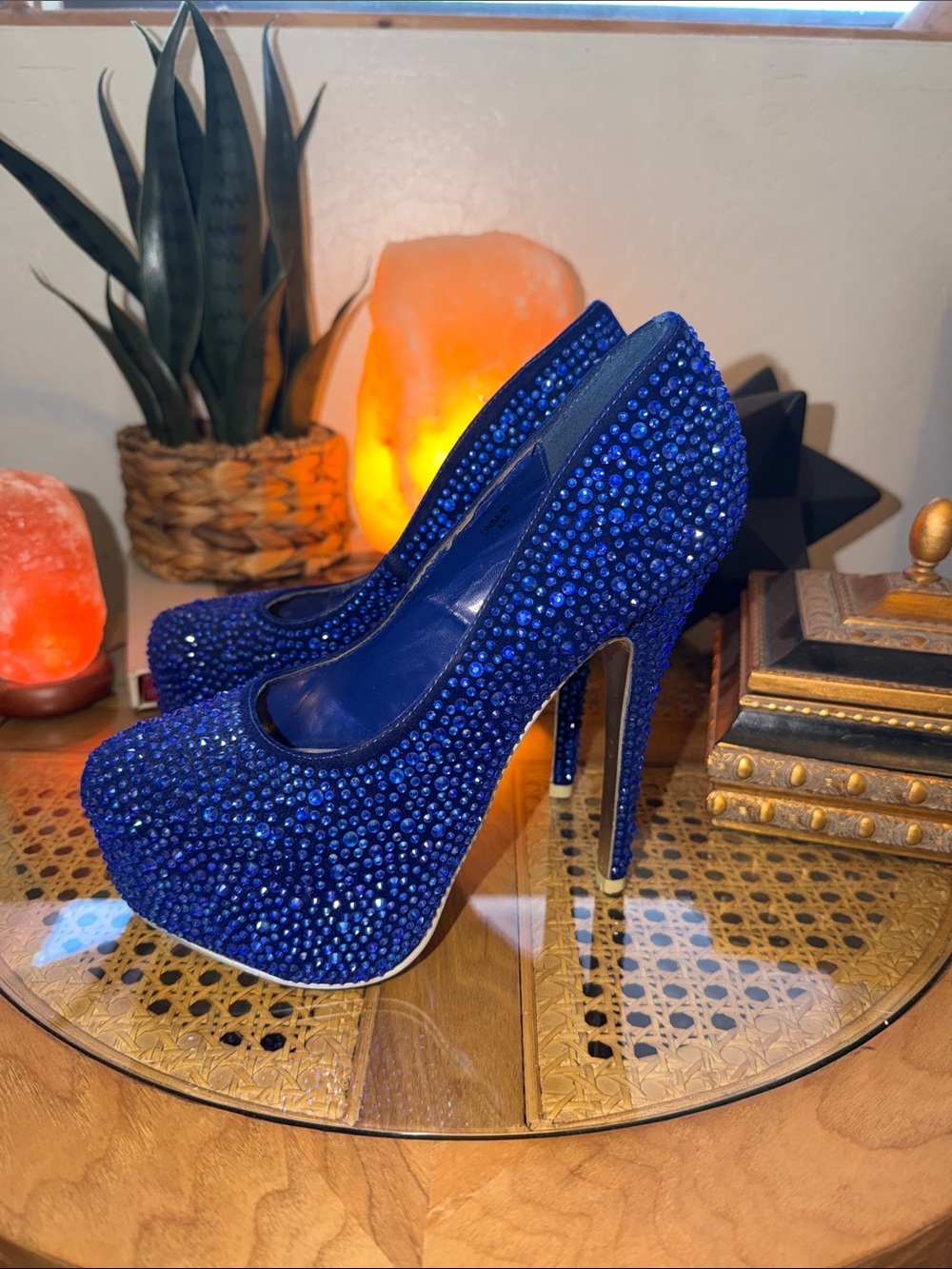 Sapphire Crystal Platform Stiletto Pumps